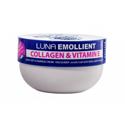 LUNA EMOLLIENT COLLAGEN & VITAMIN E DAILY SOFT & FAIRNESS FACE & BODY CREAM 160 GM